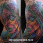 Stitches Capo Gal Tattoo by Joe Capobianco